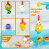 DUCKBOXX XX Fishing Game Bath Toys for Imaginative Interactive Play with Magnetic Rod, Net & Floating Sea Creatures Sprinklers for Kids in Bathtub, Pool & Water Table Mold-Free Anti-Rust (8pcs)
