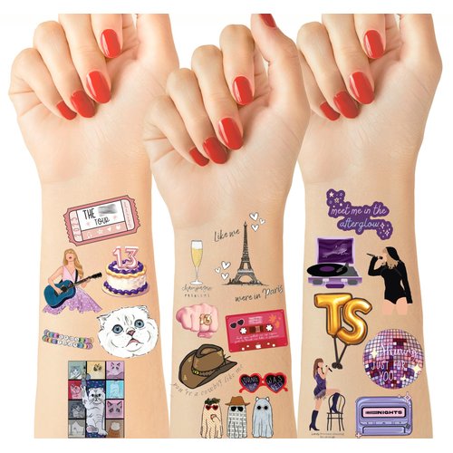 72PCS Temporary Tattoos Music Tattoo World Tour Party Favor Decoration Birthday Concert Gift Idea for Kids Boys Girls Teens Adult Music Lover Fan (MIX002)