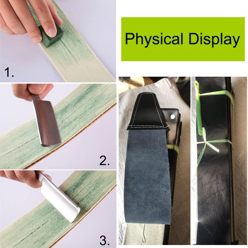 TorSor 2 Pack Straight Razor Strop Sharpener Strap Sharpening Strops Belt Leather Canvas Knife Barber Shave Cut Folding Shaving Knives Chisels Blade Tool for Starter Beginners