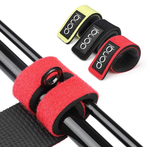 DONQL Fishing Belt Fishing Rod Ties Stretchy Rod Straps Fishing Rod Belt Fishing Rod Holders for Casting Rods, Spinning Rods and Fly Rods(Black,6Pcs)