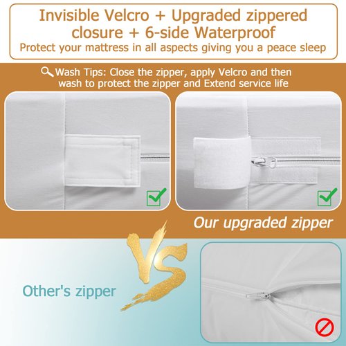 Bedecor Zippered Twin Mattress Protector Cover for 3"-6" Depth Mattress,Fully Encased Liquid Proof Urine Pee Protection Breathable Smooth Incontinence Pet Baby Potty Training