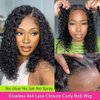 GOLFMAX Glueless Wigs Pre Cut 4X4 Lace Closure Wig Deep Wave Curly Bob 14 Inch Wet and Wavy Lace Front Human Hair Wigs With Elastic Band