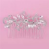 Anglacesmade Bridal Hair Comb Crystal Hair Comb Silver Rhinestone Headpiece Marquise Side Comb Sapphire Wedding Hairpiece Prom Bridesmaid Hair Jewelry for Women and Girls