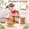 Burbell 400 Pcs Miniature Dollhouse Flooring on 1: 12 Scale Mini Wooden Dollhouse Floor Boards Geometric Bamboo Doll House Furniture Wood Mini Floor Boards for Model Accessories(Pale Brown)