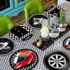 Justforjoyful 48Pcs Race Car Party Plates Racing Car Party Supplies Black Checkered Flag Dessert Plates 7in Racing Party Dinnerware Tableware Set for Kid Boy Birthday Baby Shower Home Party Decoration