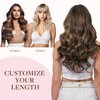 GOO GOO Wire Hair Extensions Human Hair, 1B/6/1B Natural Black with Chestnut Brown Balayage 16inch 95g, Invisible Wire Hair Extensions with Transparent, Seamless Fish Line Hairpiece
