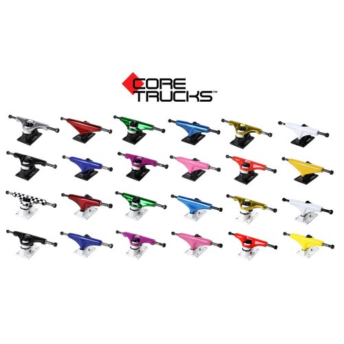 Core Skateboard Trucks 5.0" Aluminum (Choose your color) (White/Black)