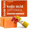 Artnaturals Kojic Acid Soap + African Net Sponge (2 pack X 142g Turmeric bars) Dark spot remover & Scars - Original Japanese Complex Vitamin C, Hyaluronic Acid, retinol, shea butter (Citrus)
