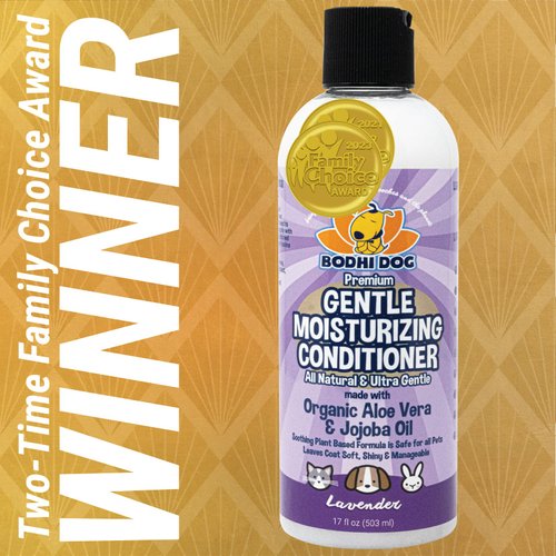 Bodhi Dog Gentle Moisturizing Conditioner | Dog Conditioner | Soothing Plant-Based Formula | Leaves Coat Shiny & Manageable | Made w/Soothing Aloe Vera & Jojoba Oil | Made in USA (Lavender, 17oz)