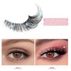 5 Pairs Wispy Lashes Pearl False Eyelashes Fluffy Natural Look False Eyelashes Thick Soft Curly Lash Extensions - Easy Application-Pink