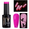 YOKE FELLOW Glow in the Dark Gel Nail Polish, 10ML Soak Off UV Glows Luminous Effect Gel Polish Fluorescent Bright Purple for Salon or DIY At Home