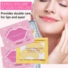 30 Pairs Lip Mask & Under Eye Mask,24K Gold Gel Crystal Eye Patches for Puffy Eyes,Collagen Moisturizing Lip Mask Crystal Lip Pads,Under Eye Patches for Dark Circles,Wrinkles and Fine Lines