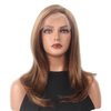 STfantasy Brown Highlight Natural Wave Short Women Lace Front Synthetic Wigs 6X4X0.5 T-Part Lace Wig Middle Length Lace Wigs with 180 Density Side Part Synthetic Hair for Womens Ladies Daily Used