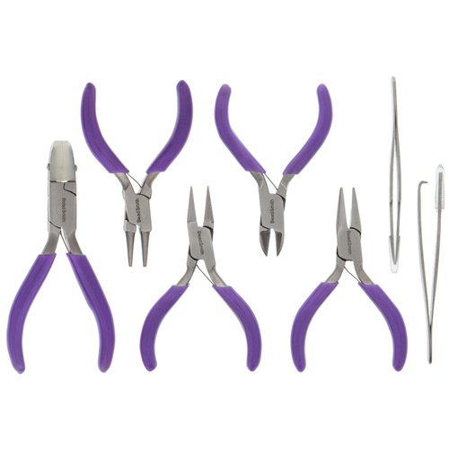 Beadsmith 7-Piece Jewelry Pliers Set with Case, Mini
