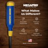 Megapro Original 15 in 1 Multi Bit Screwdriver Bit Set - Multipurpose Screwdriver Bit Set with ¼ Hex Shaft for Phillips, Flat, Star, Square- Multi Tip Screwdriver w Retractable Cartridge, Blue Yellow