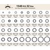 O Ring Kit, 1540 Pcs Rubber O-Ring Assortment Kit, Plusmart 32 Sizes Washer Gasket Set for Pressure Washer, Plumbing Sealing Repair, Air or Gas Connections, Resist Oil and Heat, 4 Tools & 1 Lube Paste