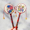 Kisangel Monkey Drum Chinese Rattle Drum Traditional Wooden Baby Rattle Toy Handheld Rattle for Baby Soothing Toy