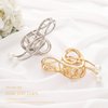 Fashey Pearl Hair Claw Clips Gold Note Hair Claws Nonslip Metal Hair Clips Strong Hold Hair Clamps Hair Accessories for Women and Girls(Pack of 2)
