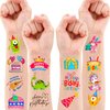 Happy Birthday Temporary Tattoos - 96 PCS Fun Cute Cartoon Themed Stickers for Kids Birthday Party Supplies Decorations Favors and Prizes - Cute Gifts for kids & teens Gifts Teacher Classroom School