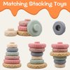 Stacking Rings Soft Toys for Babies 6 Months and up Old Girls Boys - Toddlers Sensory Educational Montessori Baby Blocks - Developmental Teething Learning Stacker - Baby Teething Toys