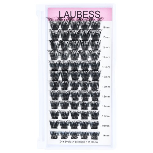 Cluster Lashes Mixed Length Individual Lashes D Curl Lash Clusters Volume Eyelash Clusters DIY Lash Extension Kit Fluffy Cluster Eyelash Extensions (02-0.07D, 9-16mm)