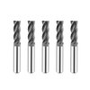 SPEED TIGER Micrograin Carbide Square End Mill - 4 Flute - ISE1/4"4T (5 Pieces, 1/4") - for Milling Alloy Steels, Hardened Steel, Metal & More – Mill Bits Sets for DIYers & Professionals