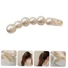 FRCOLOR Pearl and Fishtail Banana Clip, Jumbo Hair Clasps with Faux Pearls for Ponytail Styling