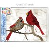 Tree-Free Greetings Happy Holidays Cards and Envelopes, Winter Card Set, 5 x 7 Inch Cards, Winter Box Set of 10, Cardinals Flitting, (HB93541)