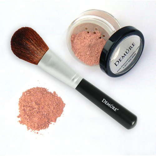 Blush Brush 100% Natural Goat Hair Brush Set for Contouring, Blending, Bronzing & Highlighting. Mineral Makeup, Powder & Foundation Brush - Demure Cosmetics by Deluvia. Two for One Make-Up Brushes!