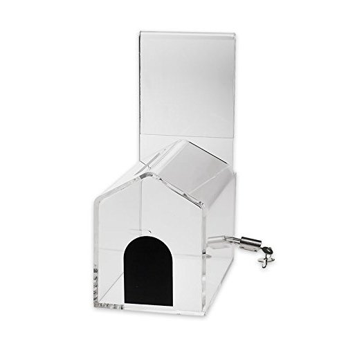 Small House shelter shaped charity Donation coin collection money piggy bank ballot box 7 x 5 x 3 inch animal house suggestion and fundraising box with Cam-lock and 2 Keys