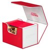 Ultimate Guard Sidewinder Synergy 100+, Deck Box for 100 Double-Sleeved TCG Cards, Red/White, Magnetic Closure & Microfiber Inner Lining