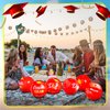Silipull 12 Pack Graduation Beach Balls 11.8" Inflatable Congrats Grad Ball Graduation Party Favors Gifts Class of 2024 Decoration Sign Pool Toy for Student Seniors Teens College(Red,Simple)
