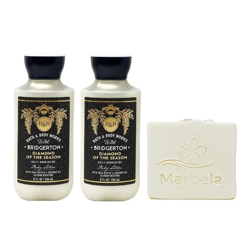 Bath & Body Works Diamond Of The Season 2 Piece Daily Nourishing Body Lotion Value Pack with a Natural Oats Bar Soap - Full Size
