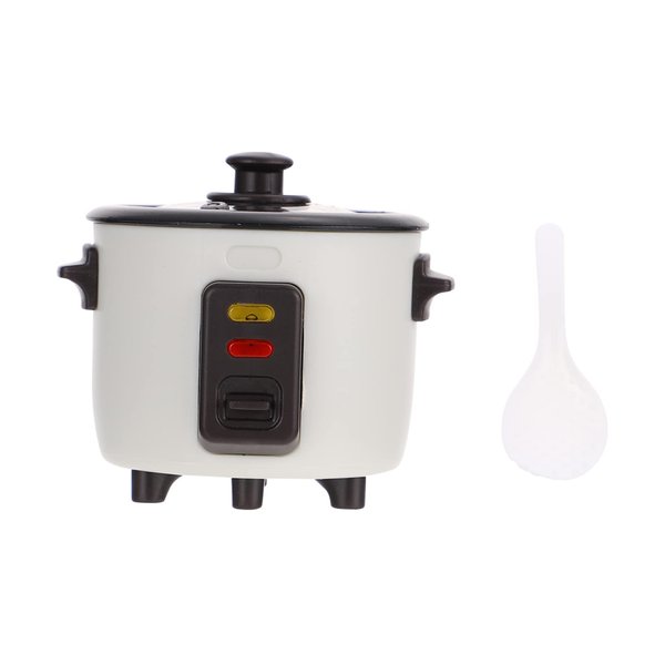 Dollhouse Rice Cooker Foodie Kitchen Decor Miniature Kitchen Accessories Mini Toys Miniture Decoration Mini Furniture Accessory Tableware Breakfast Plastic White