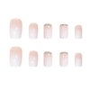 RikView White Press on Nails Short Acrylic Nails French Tips Nails White Nails Glossy Square Full Cover Nails 24 PCs/Set
