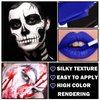 QIUFSSE 4PCS Black Blue White Liquid Lipstick Halloween Fake Blood Makeup Kit for Adults Smudge Proof Lip Gloss Long-lasting Lip Stain Suitable for Halloween Goth Makeup-Set A