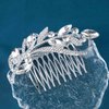 Yheakne Crystal Wedding Hair Comb Silver Rhinestone Hair Comb Barrette Bling Bridal Hair Clips Headpieces Decorative Head Comb Headwear Cz Crystal Hair Piece Sparkle Bride Hair Accessories for Women and Girls