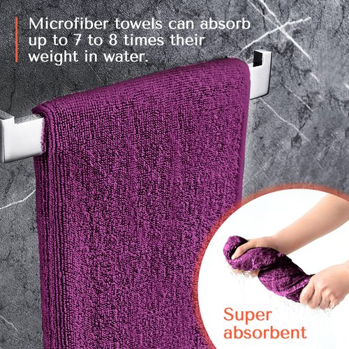 TASALON Microfiber Hair Towel - 10 Pack - Salon Towels - Quick Dry Microfiber Towels - 29 x 16 Inches Ultra-Soft Microfiber Towel for Hair, Facial Towels with Soft Absorbant -Purple