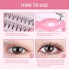MLEN DIARY Clusters Fox Eye Lash Clusters Wispy Cat Eye Lashes Individual Lash Extensions with Bottom Lashes 4D C D Curl Manga Eyelash Extension Kit Natural Look False Lashes (4 in 1-296pcs)