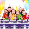 81Pcs Purple Games Party Tableware Set Purple Games Party Decoration Purple Games Birthday Party Supplies