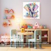 WEMEON Elephant Paint by Numbers Kit for Kids with Framed- Easy Paint by Numbers Kit for Kids Age 4-12, Simple Painting Paint by Numbers for Gift Home Wall Decor(10x10Inch)