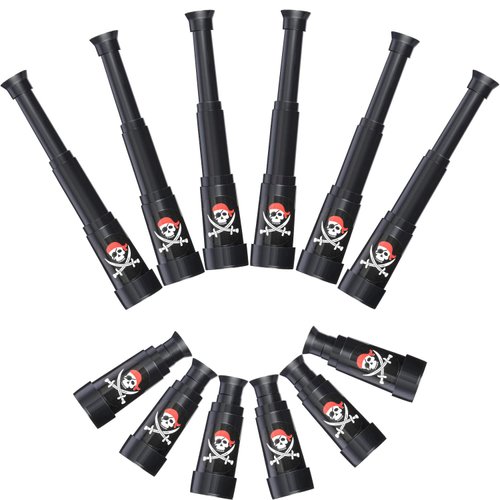 Gejoy 12 Pieces Plastic Pirate Telescopes Bulk Pirate Party Supplies Pirate Telescope Party Favor Mini Telescopes Toy for Party Favor Supplies