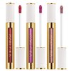 MAKI YIKA 3Pc Metallic Lipstick for Women, Red Pink Brown Glitter Lipstick, Long Lasting Lipstick Smudge Proof, Full-Coverage Liquid Lip Gloss (Red/Pink/Nude)