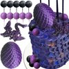 Fantasy Dragon Cake Topper Dragon Eggs Cake Decor Purple Black Balls Cake Decor for Baby Shower Birthday Wedding Party Supplies