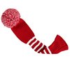 Scott Edward Stripes Style Knitted Golf Club Head Covers Set of 3, fit for Driver Wood(460cc), Fairway Wood, Hybrid(UT), for Men/Women Golfers, Individualized Looking and Washable (Crimson Red)