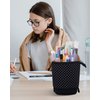 Sooez Pop Up Pencil Case, Cute Stand Up Durable Pen Pouch, Telescopic Kawaii Standing Spacious Pencil Pouch Portable Pencil Holder Bag for School Office (Black)