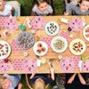 96 Pcs Pig Birthday Tableware Set Pink Pig Plates Napkins Farm Animal Party Decorations Piggy Dinnerware with Piglet Party Supplies for Cartoon Pig Girls Birthday Tableware Kit Party Favor 24 Guests