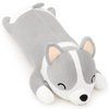 Yeqivo Shiba Inu Body Pillow Long Shiba Inu Stuffed Animal Plush Cute Corgi Akita Dog Plush Toy Soft Shiba Inu Plush Pillow LongDog Plushie Gifts for Girls Kids Girlfriend(Grey, 60cm/23.6inch)