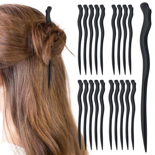 20PCS Wooden Chinese Hair Sticks Vintage Hair Pins Black Elegant Hair Chopsticks Hanfu Pins Bun H...