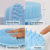Upgrade 2 in 1 Bath and Shampoo Brush, Silicone Body Scrubber for Use in Shower, Exfoliating Body Brush, Premium Silicone Loofah, Head Scrubber, Scalp Massager/Brush, Easy to Clean (1PC Blue)